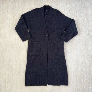 Uniqlo Long Cardigan Single Button Wool Cotton Sweater M